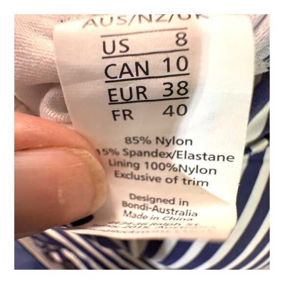 NipTuck Swim Womens Striped Bikini Set US 8 / CAN 10 Navy BLue White Nautical - Picture 4 of 6